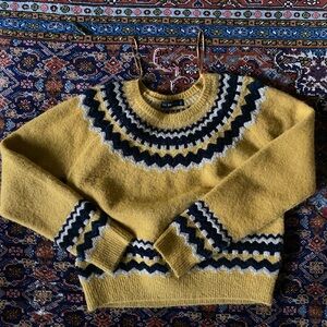 Zara Mustard Argyle Sweater